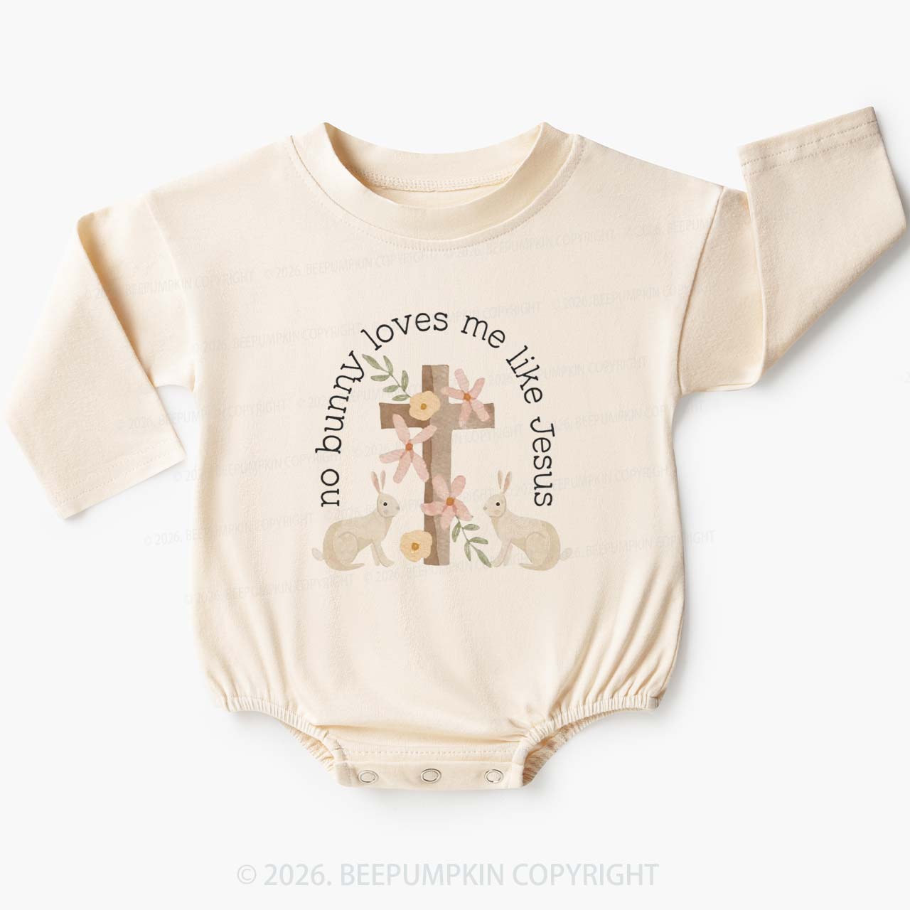 No Bunny Loves Me Like Jesus Baby Bubble Romper