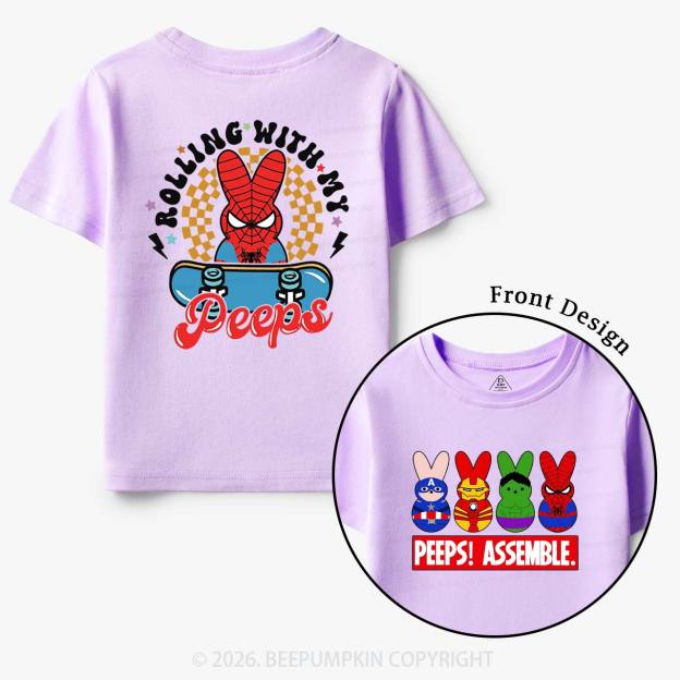Fun Easter Rolling With My Peeps Squad Toddler&Kid's Tees