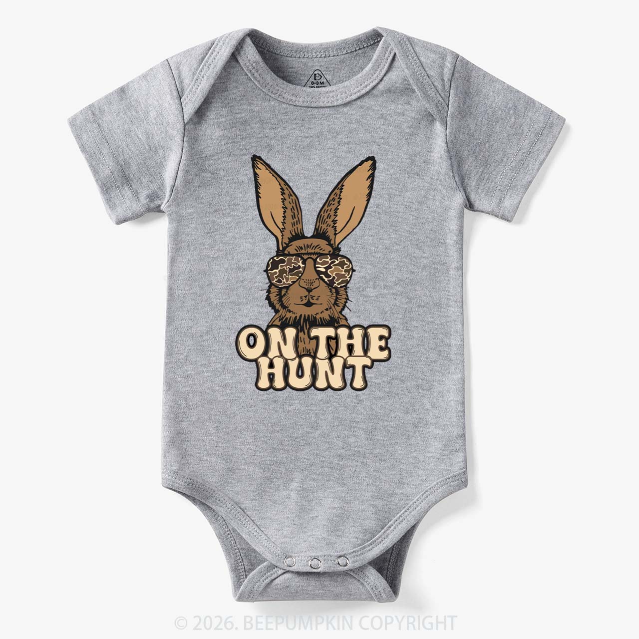 Camo Bunny On The Hunt Baby Bodysuit