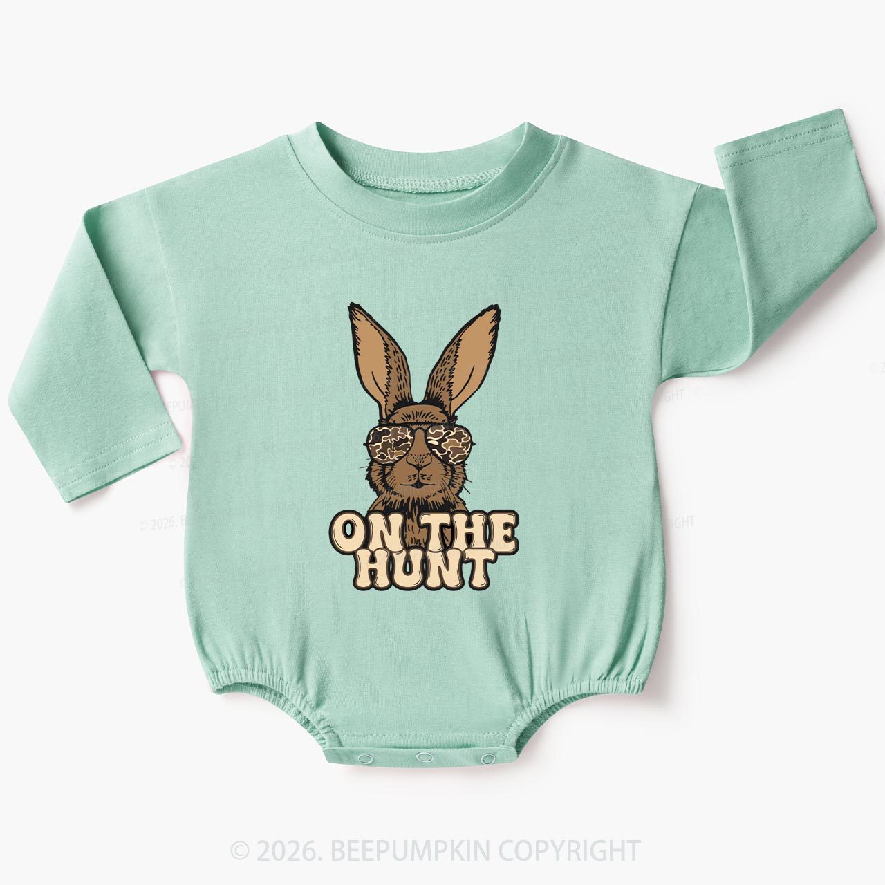 Camo Bunny On The Hunt Baby Bubble Romper
