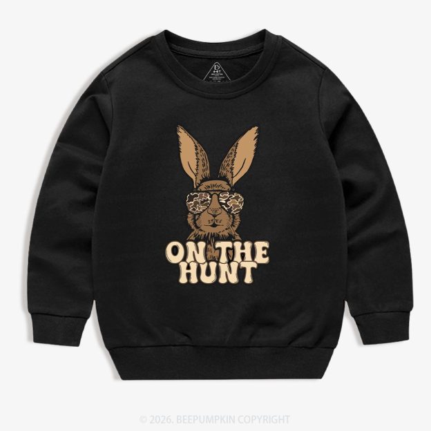 Camo Bunny On The Hunt Kid's Sweatshirt