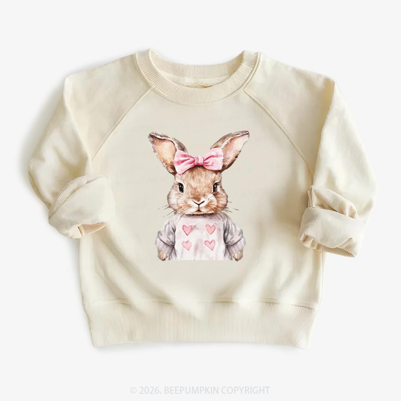 Sweet Bow Bunny Easter Kid's Sweatshirt