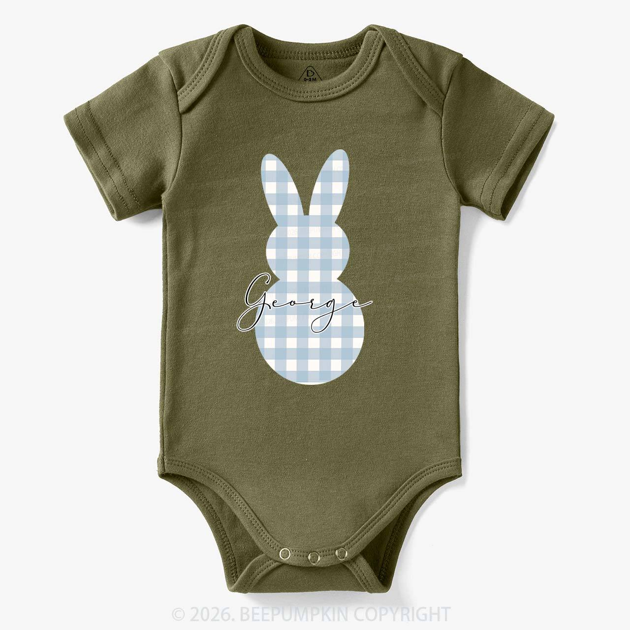 Personalised Easter Petit Gingham Bunny Bodysuit
