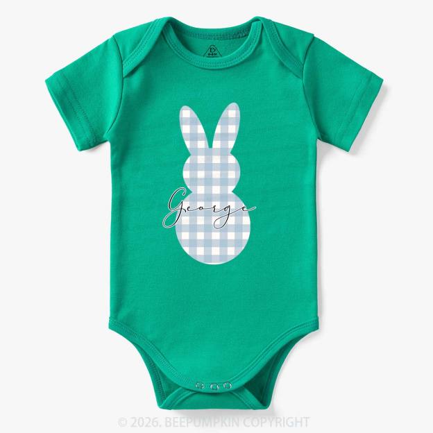 Personalised Easter Petit Gingham Bunny Bodysuit