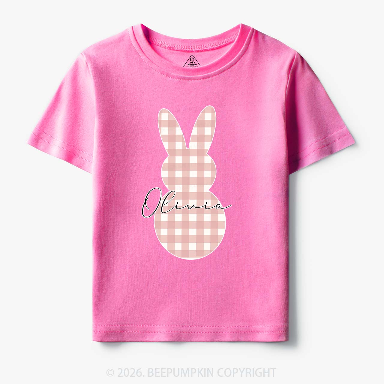 Personalised Easter Petit Gingham Bunny Toddler&Kid's Tees