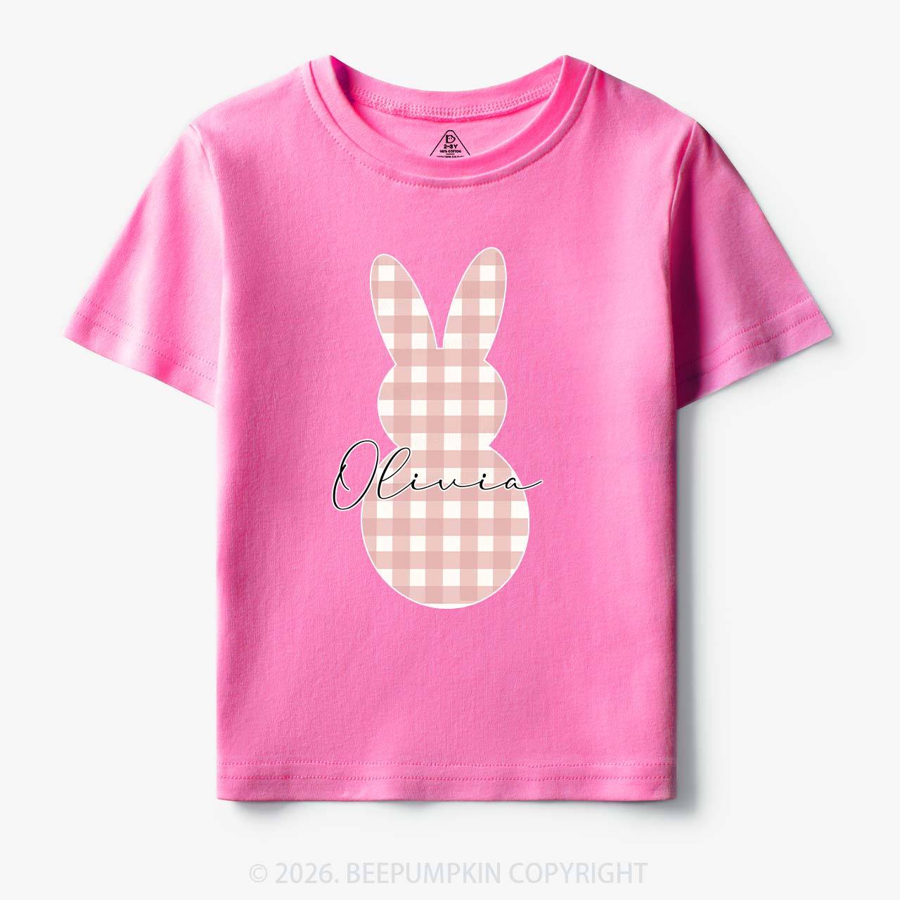 Personalised Easter Petit Gingham Bunny Toddler&Kid's Tees
