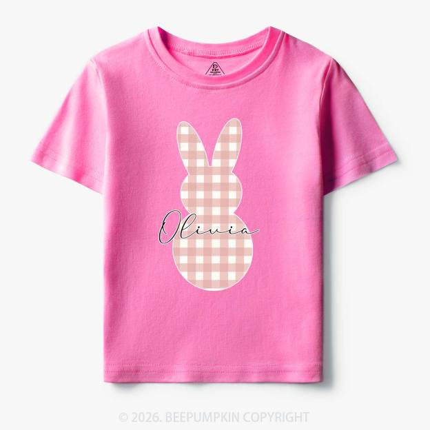 Personalised Easter Petit Gingham Bunny Toddler&Kid's Tees