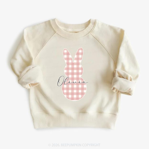 Personalised Easter Petit Gingham Bunny Kid's Sweatshirt