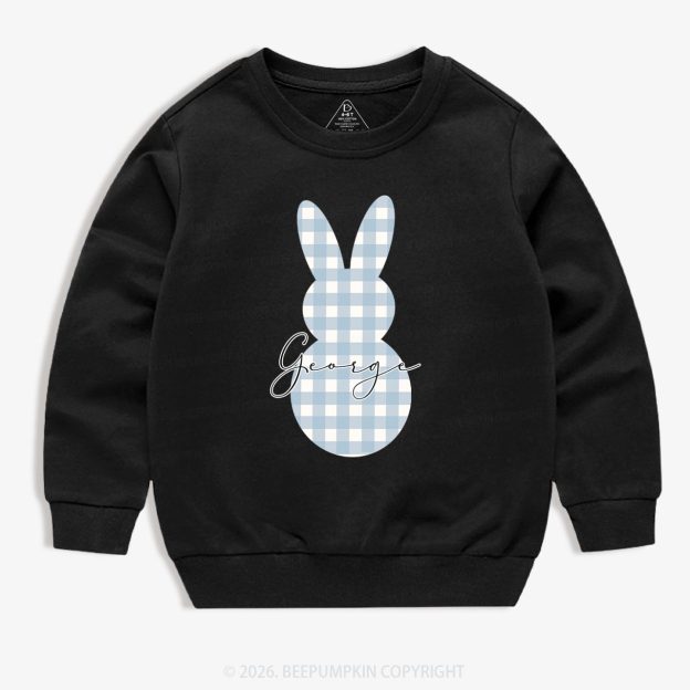 Personalised Easter Petit Gingham Bunny Kid's Sweatshirt