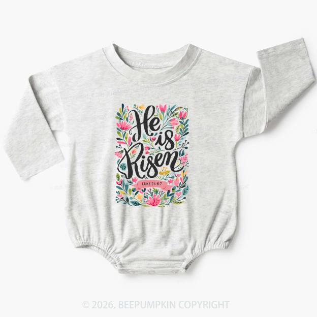 He is Risen Blooming Grace Easter Baby Bubble Romper