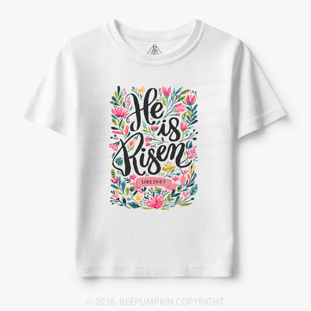 He is Risen Blooming Grace Easter Toddler&Kid's Tees