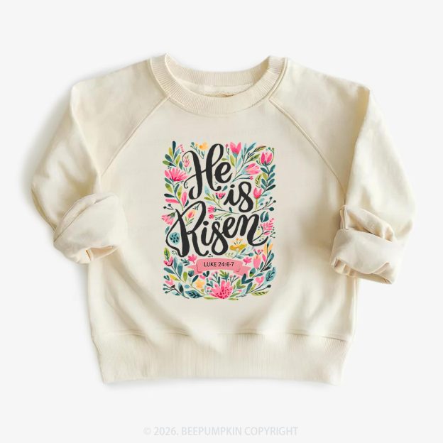 He is Risen Blooming Grace Easter Kid's Sweatshirt