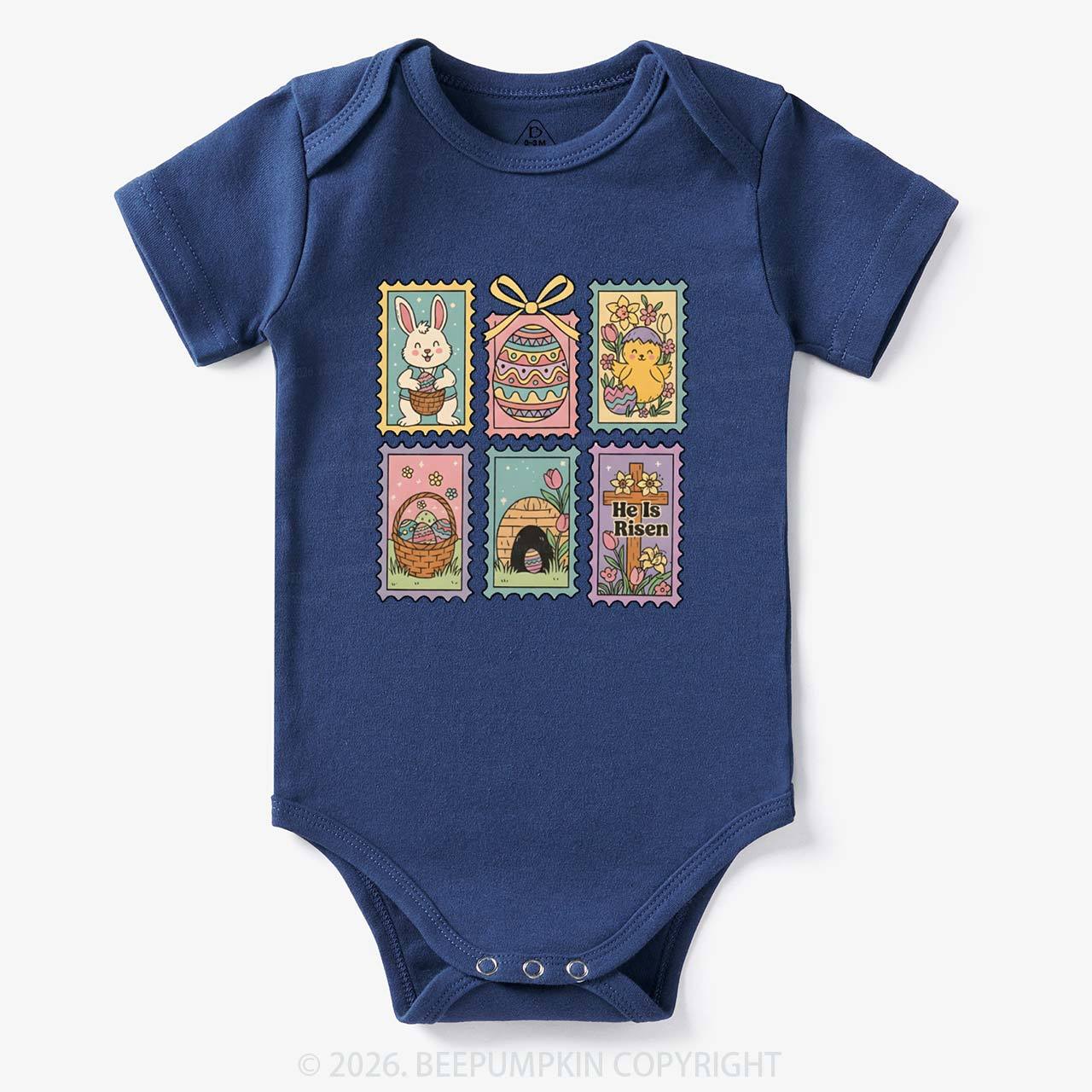 He Is Risen Easter Stamp Baby Bodysuit