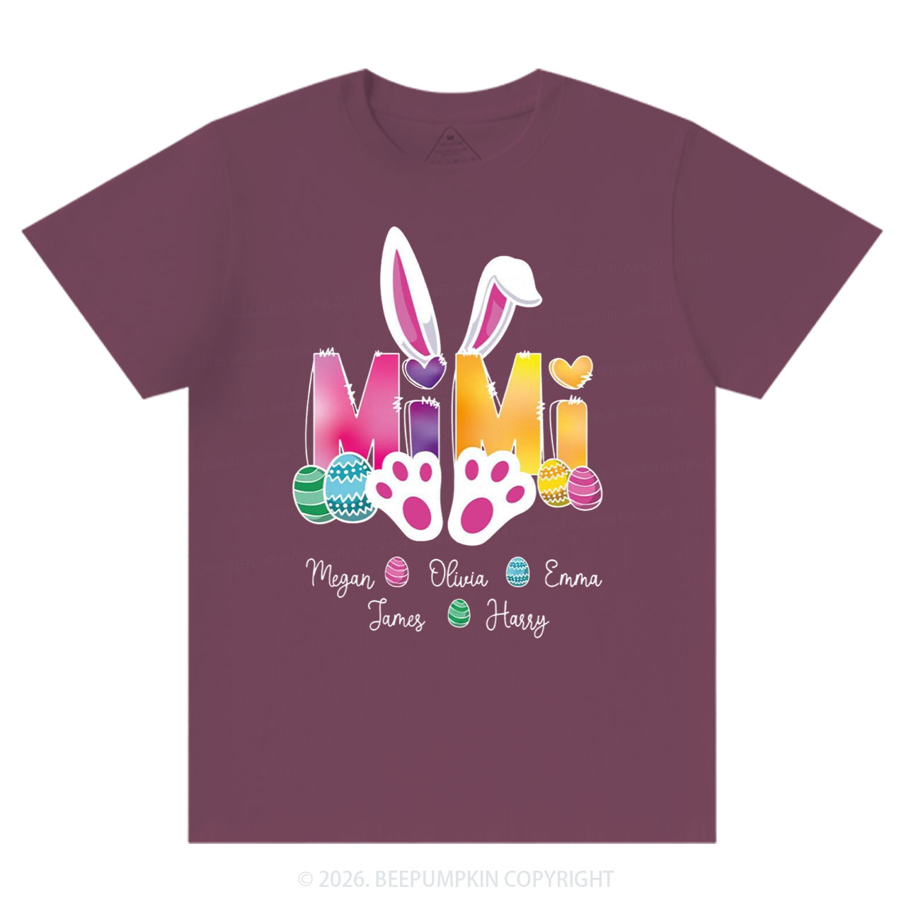 Personalized Spring Easter Bunnies Mimi T-Shirts