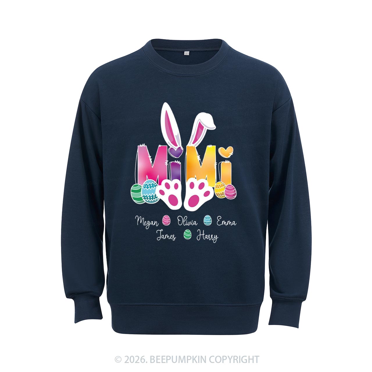 Personalized Spring Easter Bunnies Mimi Sweatshirt
