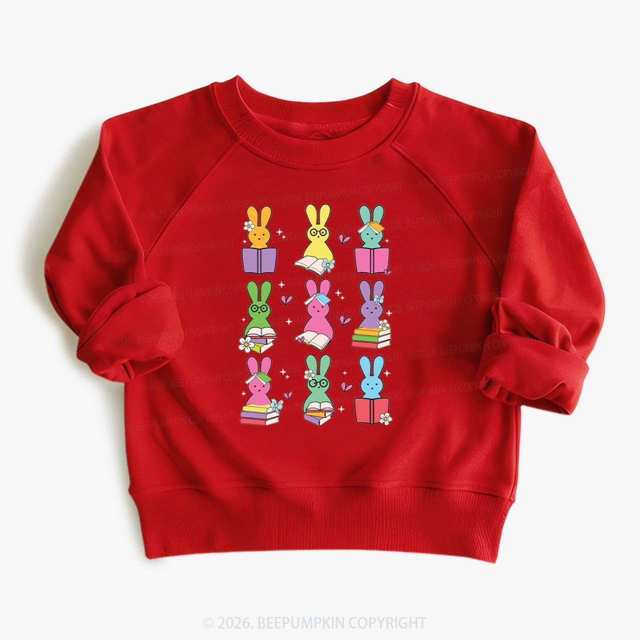 Book Lover Easter Bunnies Kid's Sweatshirt