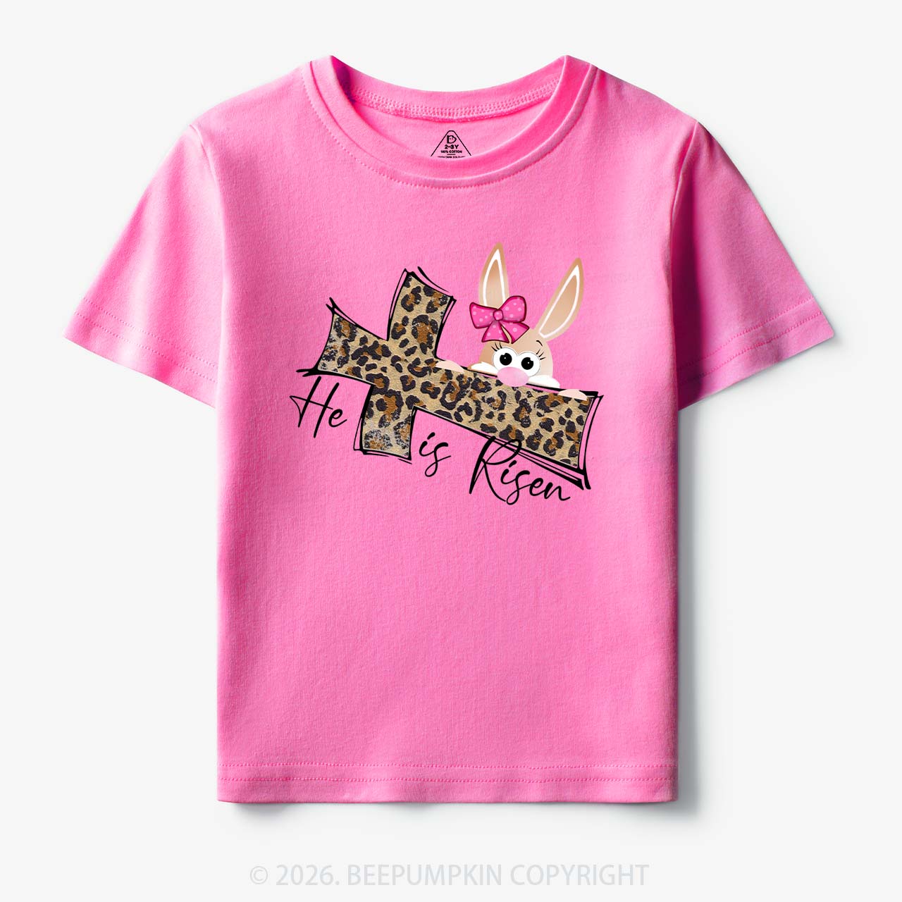 Faith Bunny & Leopard Cross Toddler&Kid's Tees
