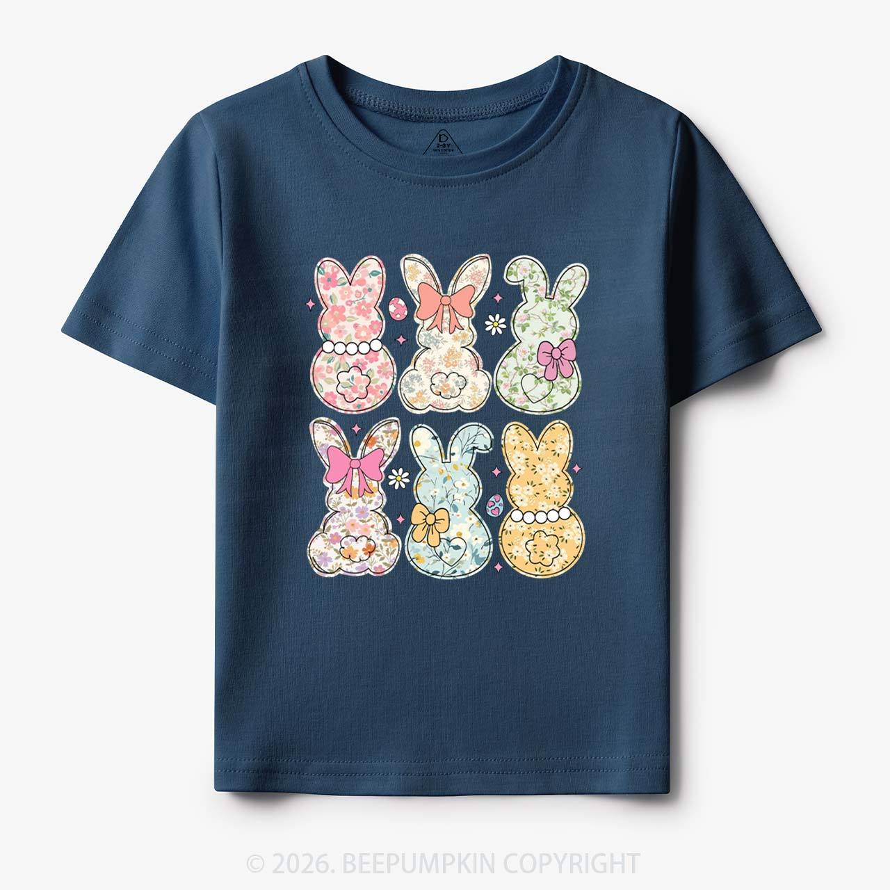 Vintage Spring Floral Bunny Bows Toddler&Kid's Tees