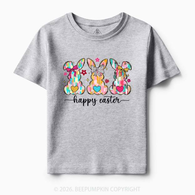 Pastel Brush Happy Easter Bunnie Toddler&Kid's Tees