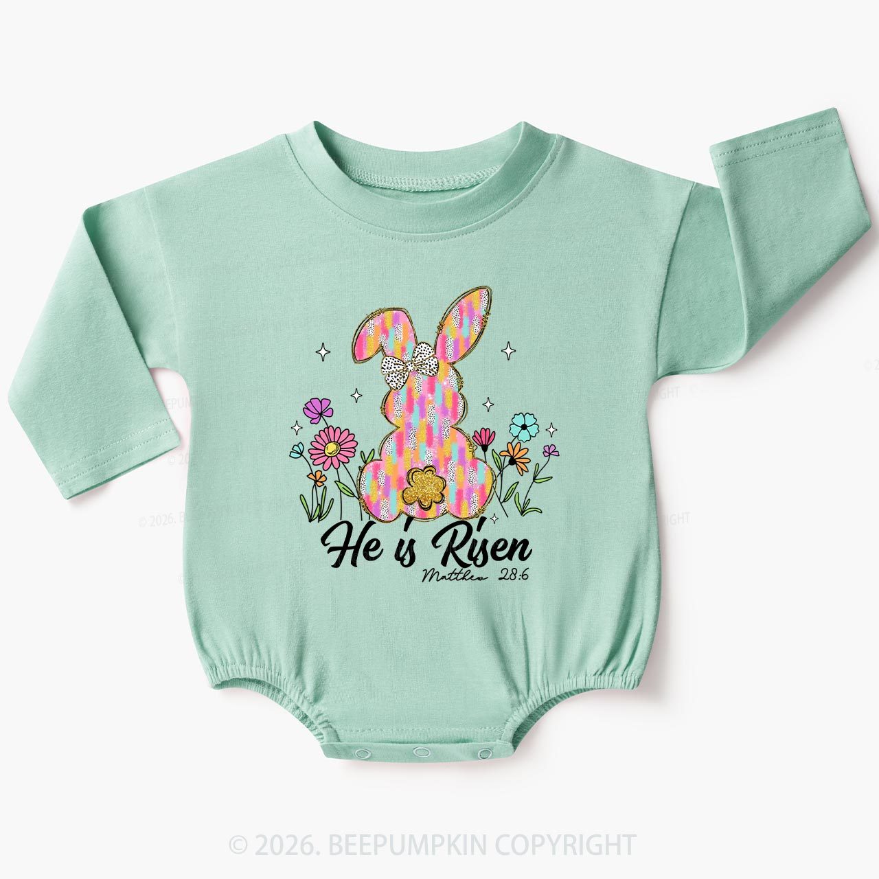 Risen In Bloom Faith & Flowers Baby Bubble Romper