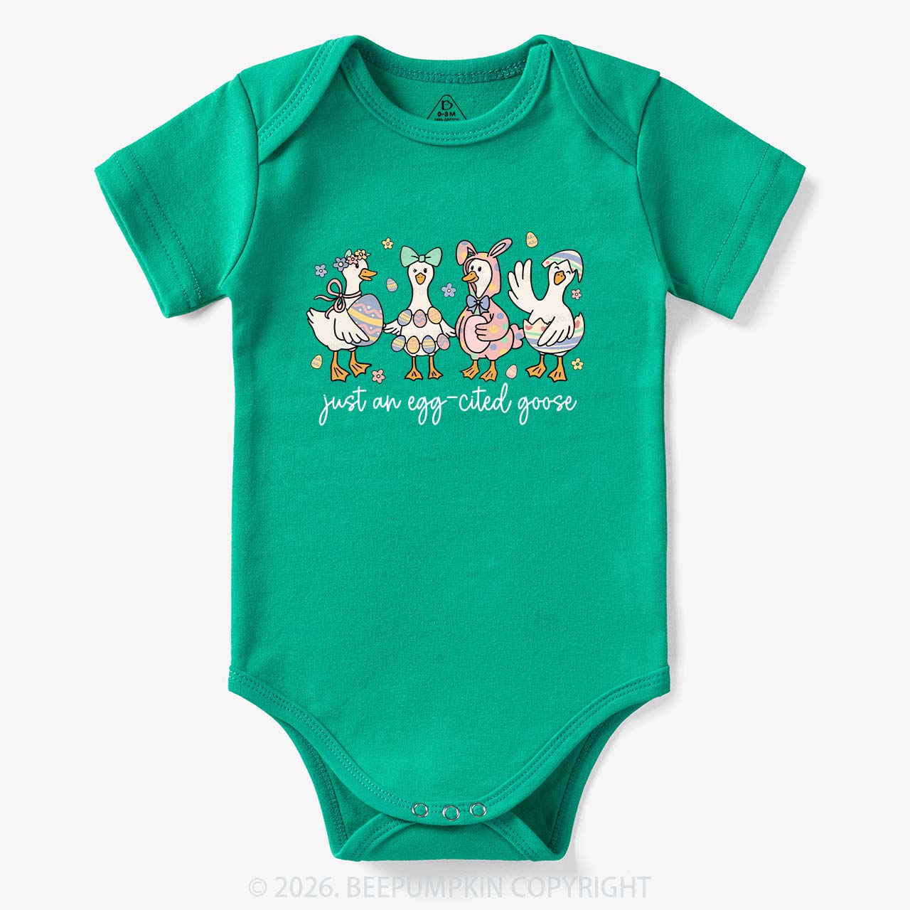 Just an Egg-cited Goose Happy Easter Baby Bodysuit