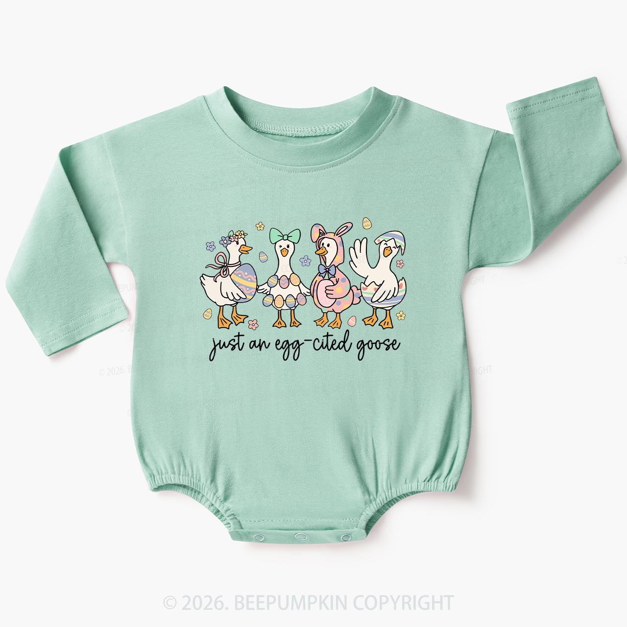 Just an Egg-cited Goose Happy Easter Baby Bubble Romper