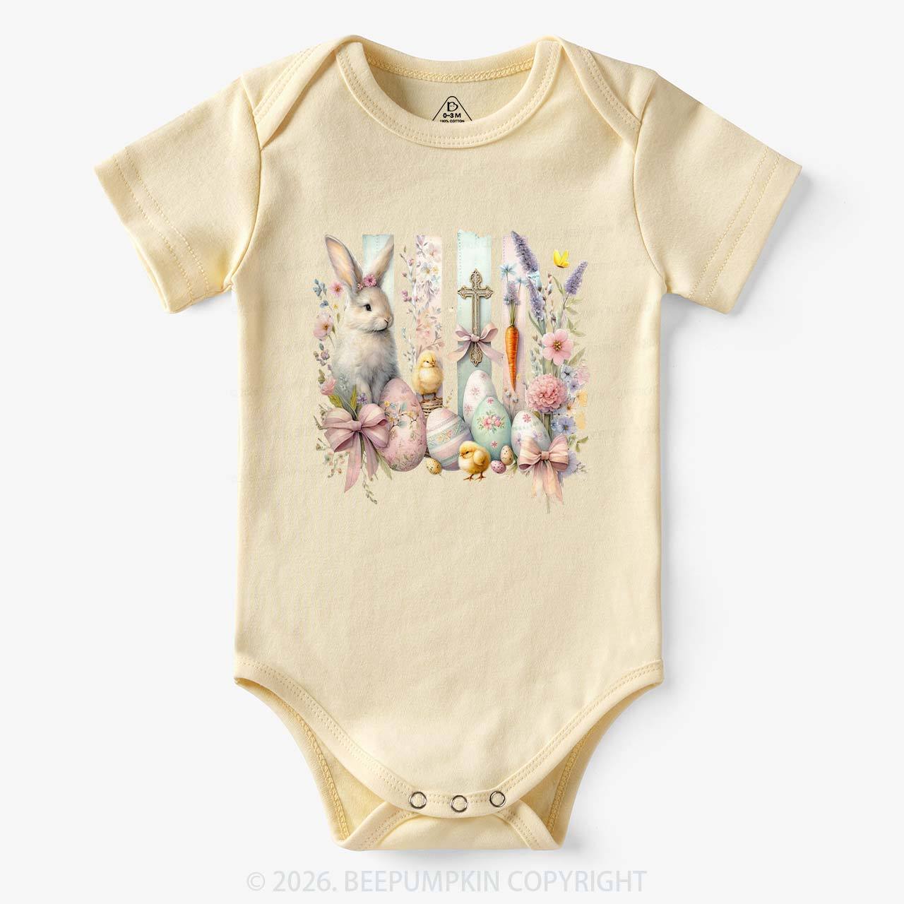 Springtime Faith Bunny Baby Bodysuit