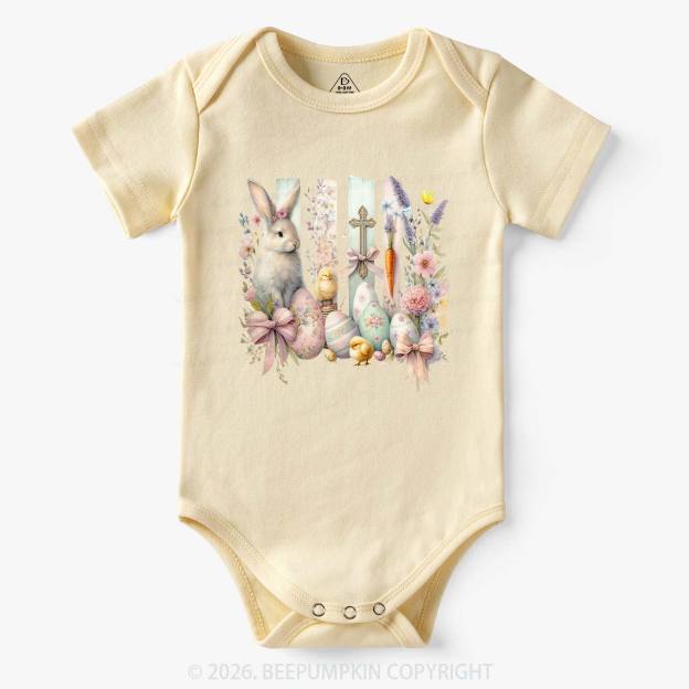 Springtime Faith Bunny Baby Bodysuit