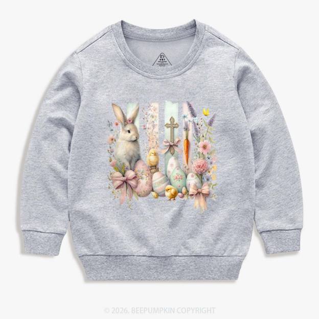 Springtime Faith Bunny Kid's Sweatshirt