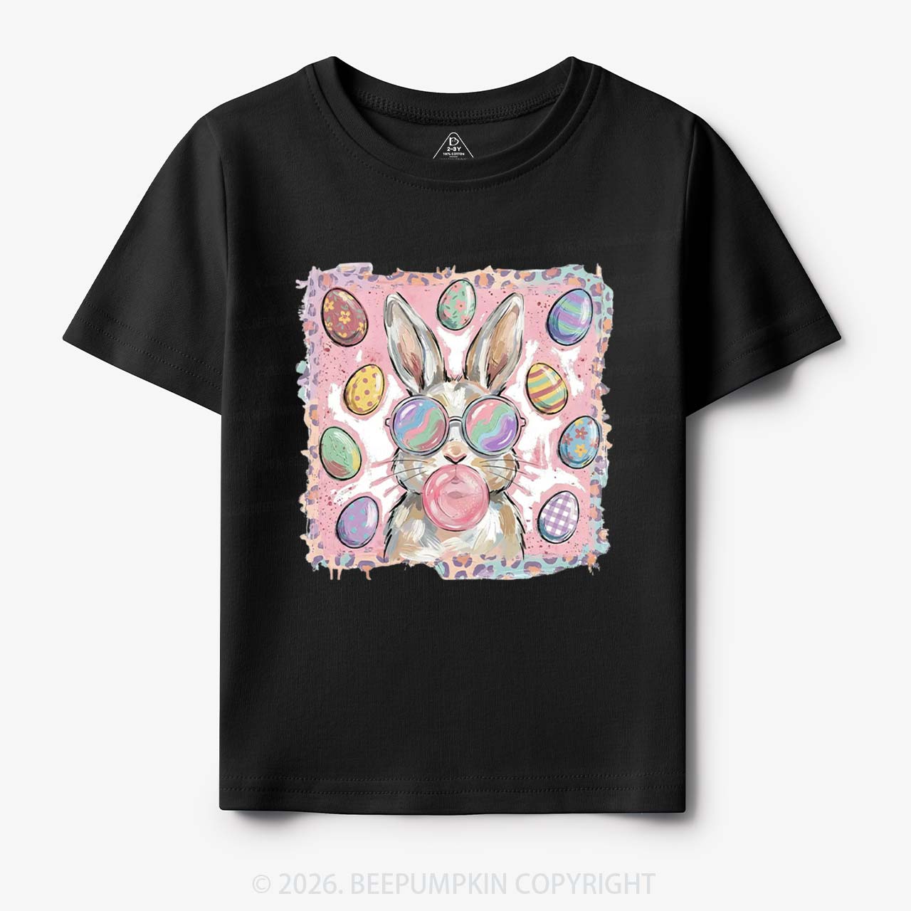 Retro Bubblegum Bunny Colorful Easter Eggs Toddler&Kids Tees