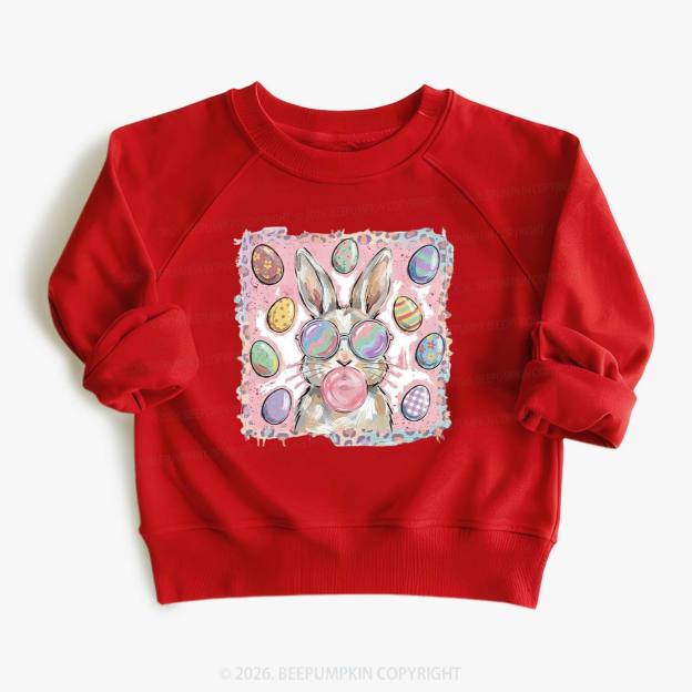 Retro Bubblegum Bunny Colorful Easter Eggs Kid's Sweatshirt
