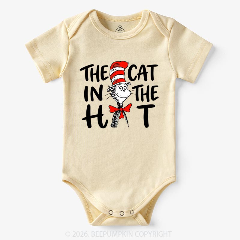Whimsical Cat In The Hat Baby Bodysuit