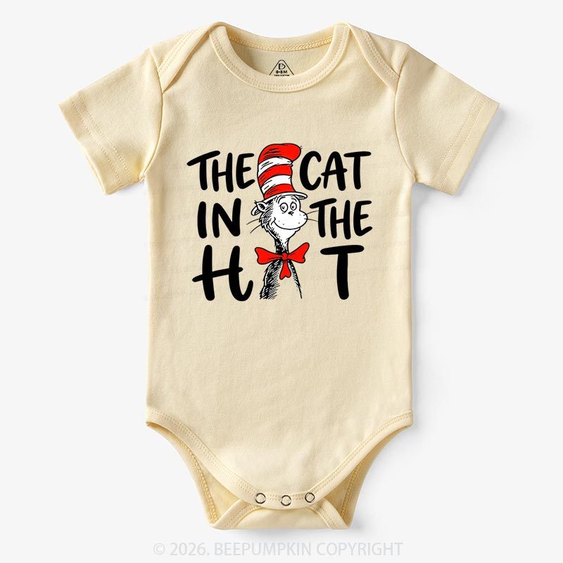 Whimsical Cat In The Hat Baby Bodysuit