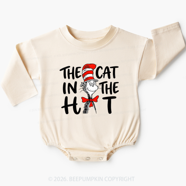 Whimsical Cat In The Hat Baby Baby Bubble Romper