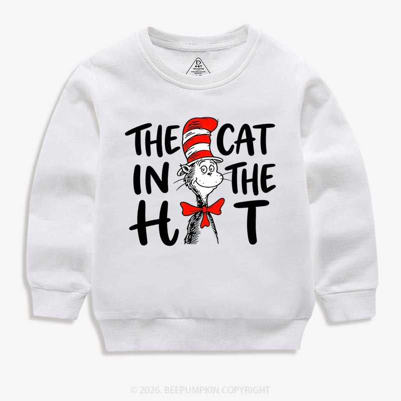 Whimsical Cat In The Hat Baby Toddler&Kids Sweatshirt