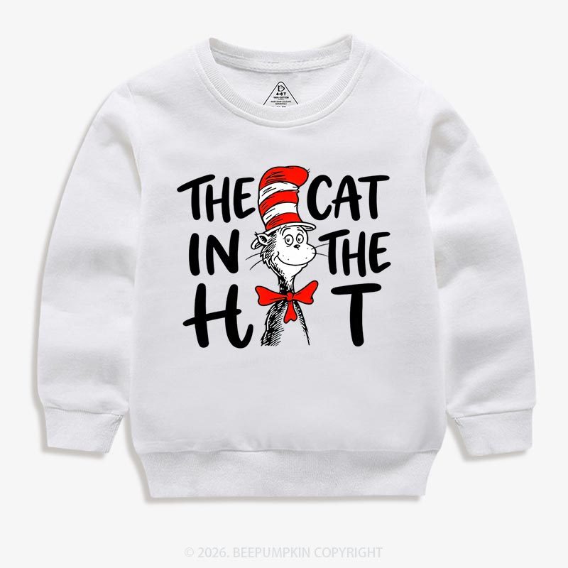 Whimsical Cat In The Hat Baby Toddler&Kids Sweatshirt