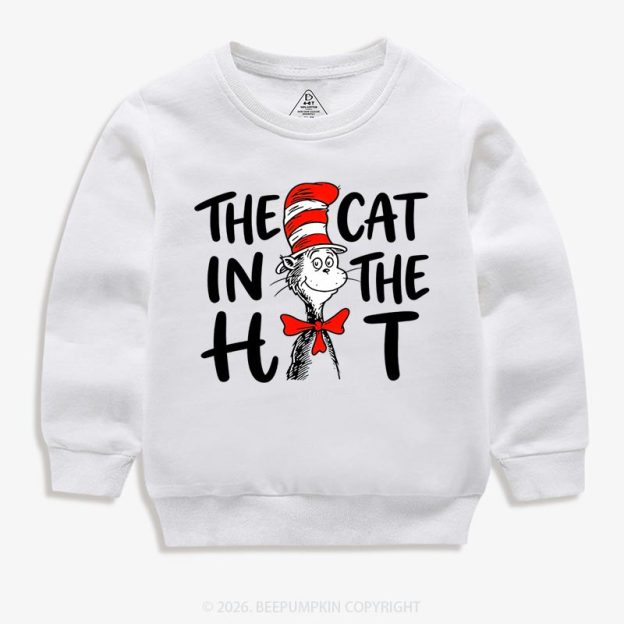 Whimsical Cat In The Hat Baby Toddler&Kids Sweatshirt