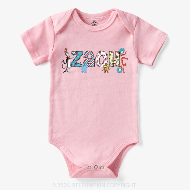 Personalized Seuss‑Style Letter Art Baby Bodysuit