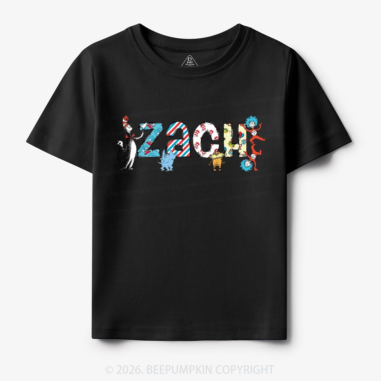Personalized Seuss‑Style Letter Art Toddler&Kids Tees