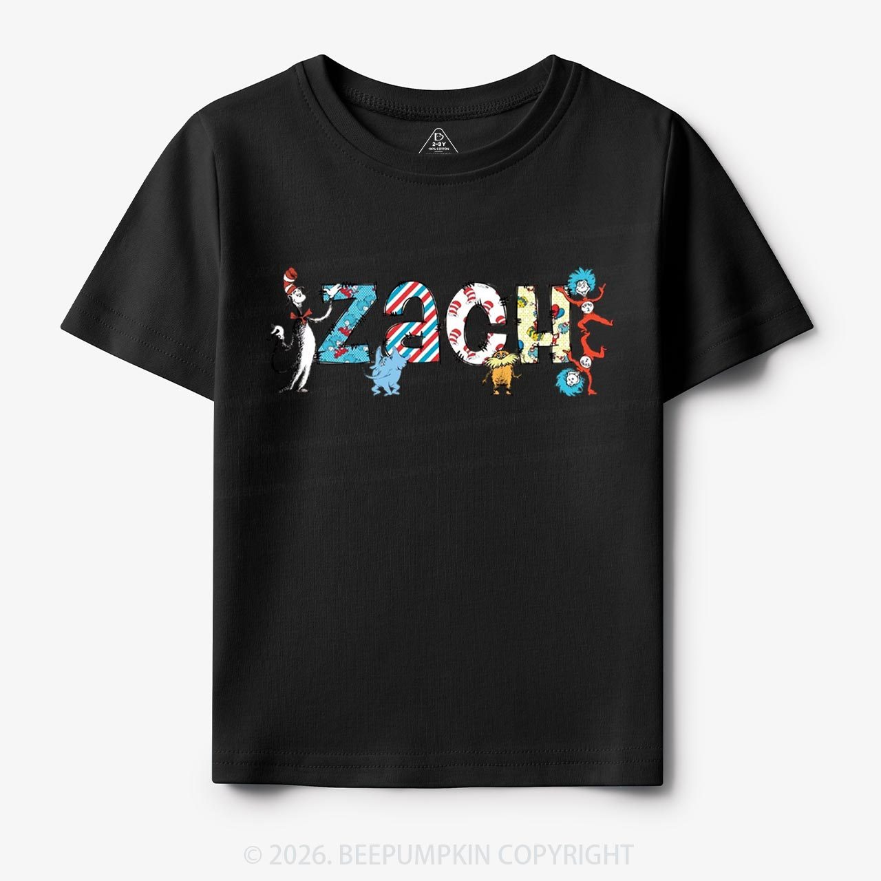 Personalized Seuss‑Style Letter Art Toddler&Kids Tees