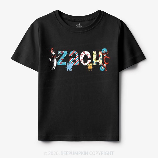 Personalized Seuss‑Style Letter Art Toddler&Kids Tees