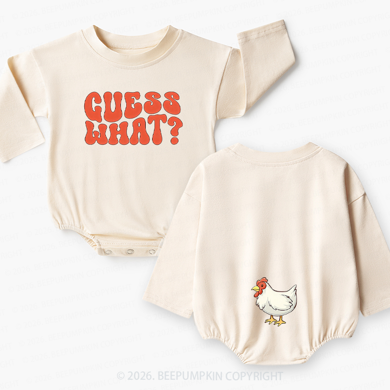 Guess What Chicken Butt Baby Bubble Romper Beepumpkin Sale-Beepumpkin™