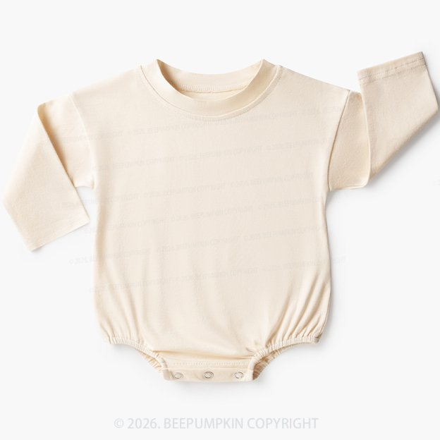 Solid Natural Baby Bubble Romper