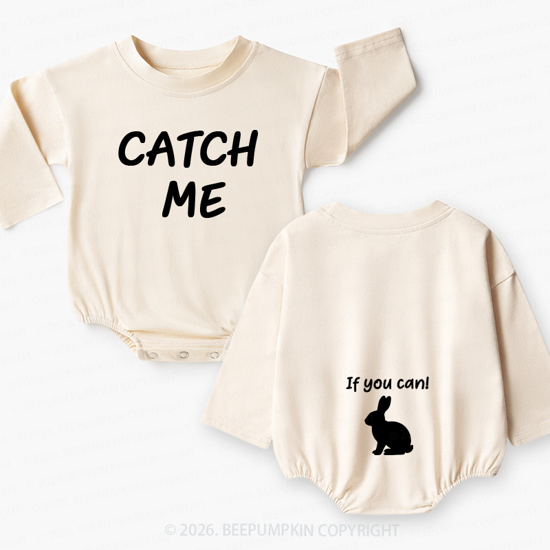 Rabbit Humor Catch Me, If You Can Baby Bubble Romper
