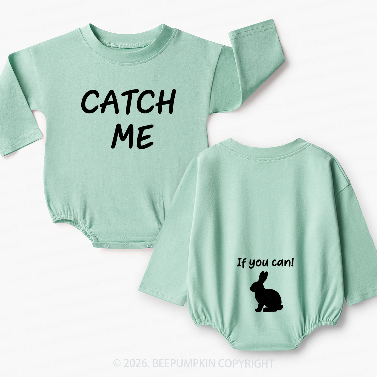 Rabbit Humor Catch Me, If You Can Baby Bubble Romper