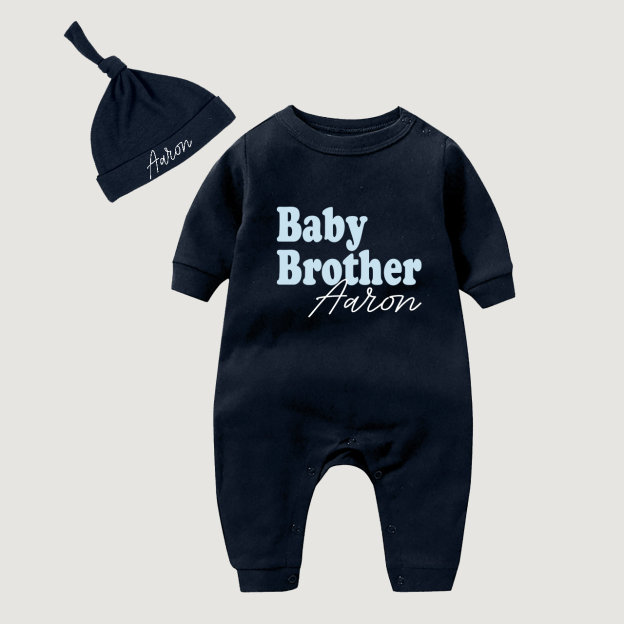 Personalized Brother's Navy Blue Matching Outfit Set