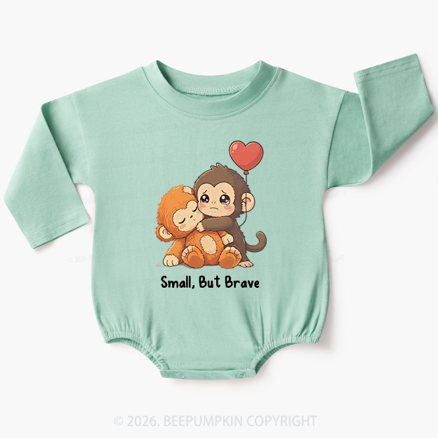 Small But Brave Punch Monkey Baby Bubble Romper
