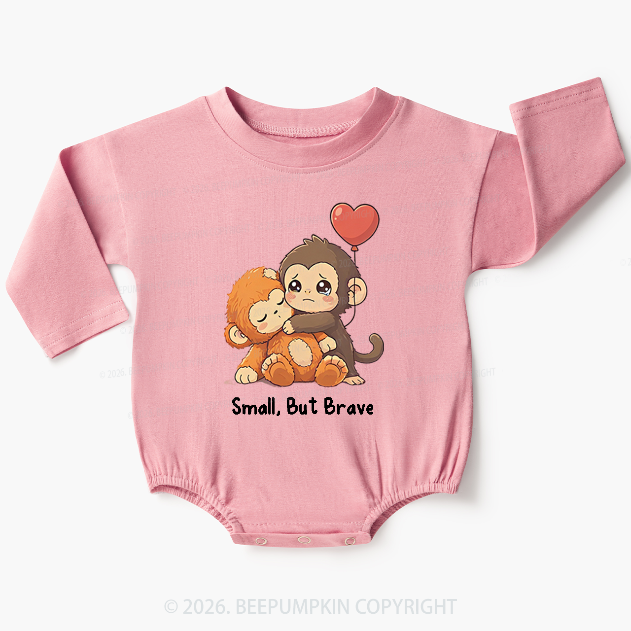 Small But Brave Punch Monkey Baby Bubble Romper