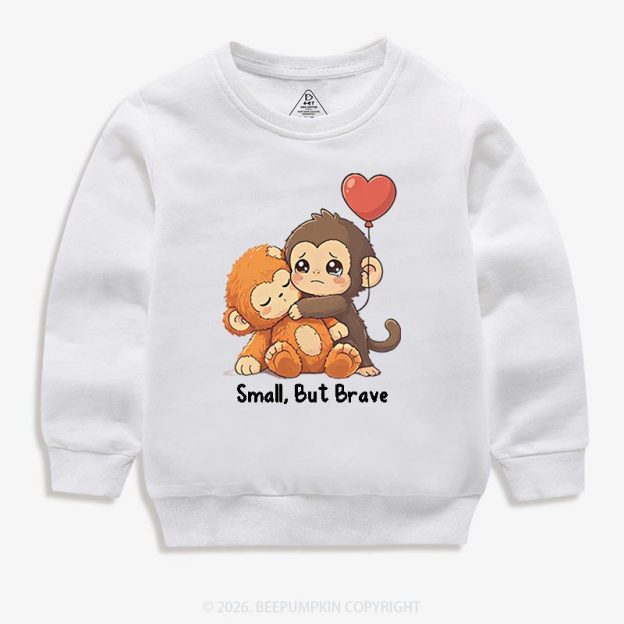 Small But Brave Punch Monkey Kid's Sweatshirt