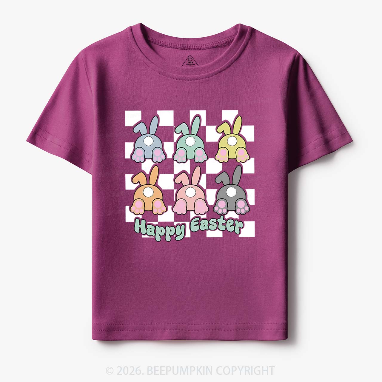 Happy Easter Bunnies Checkered Toddler&Kid's Tees